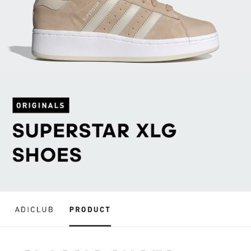 Adidas Tan Sneakers Classic Shell Toe Design Superstar XLG size unisex 9 - Picture 8 of 10